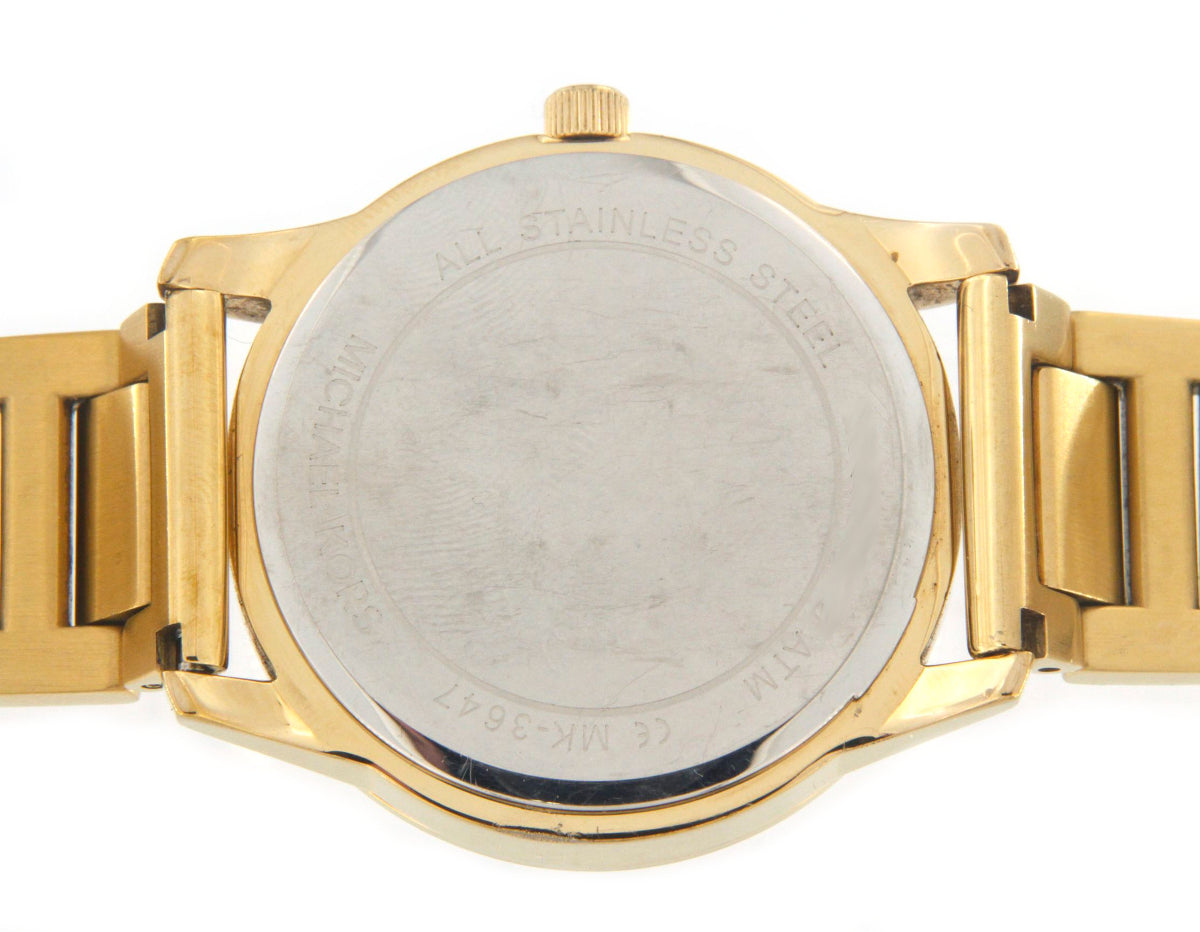 Michael Kors Hartman Analog Quartz Black Dial Gold Steel Strap Watch For Women - MK3647