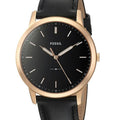 Fossil The Minimalist Black Dial Black Leather Strap Watch for Men - FS5376
