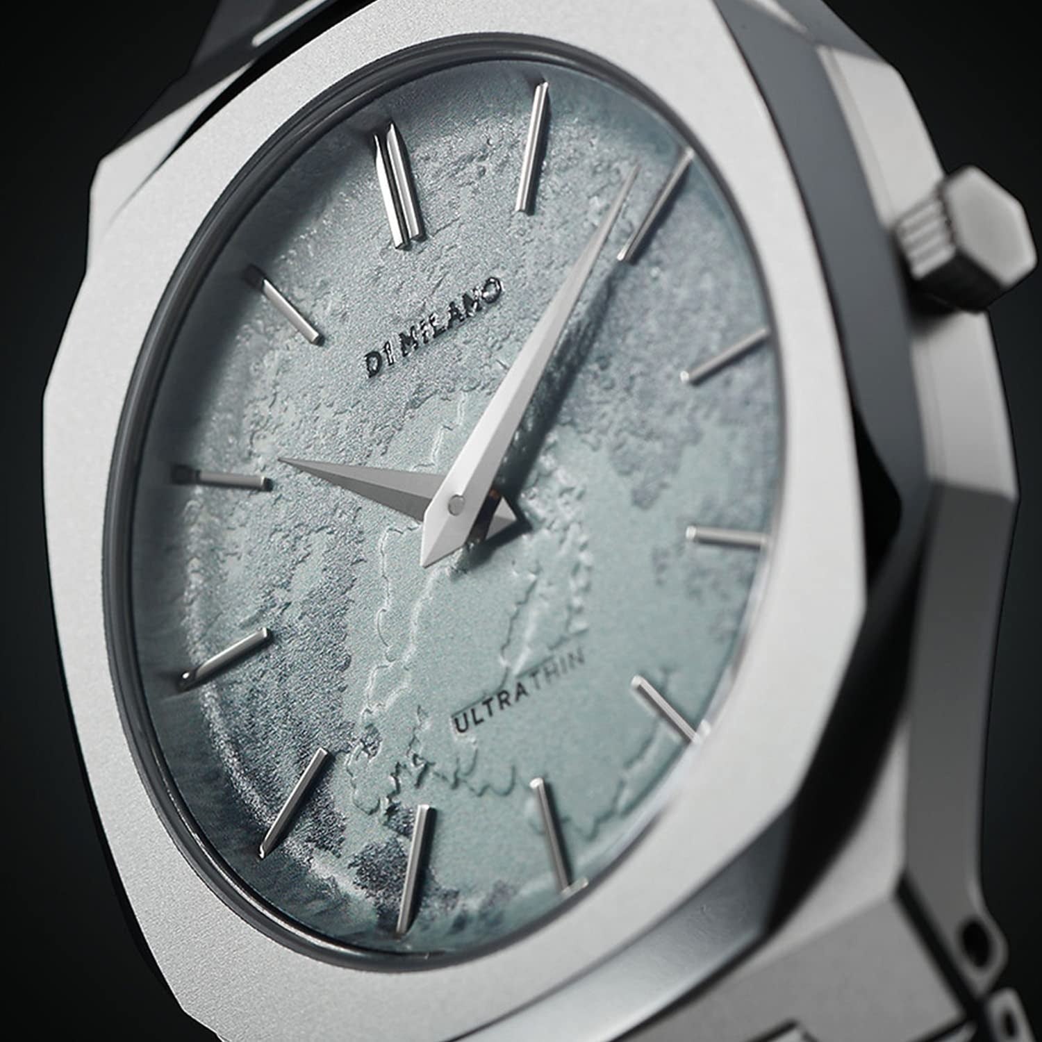 D1 Milano Pluto Ultra Thin Silver Dial Silver Steel Strap Watch for Men - D1-UTBJ18
