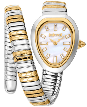 Just Cavalli Aversa Mother of Pearl Dial Two Tone Steel Strap Watch for Women - JC1L222M0055