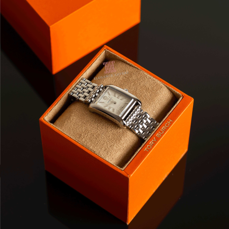 Tory Burch Eleanor White Dial Silver Steel Strap Watch for Women - TBW1069