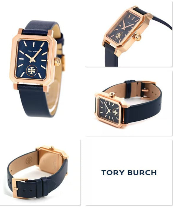 Tory Burch Robinson Quartz Blue Dial Blue Leather Strap Watch for Women - TBW1511