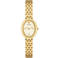 Tory Burch Oval White Dial Gold Steel Strap Watch for Women - TBW6032