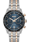 Hugo Boss Tourmaster Chronograph Blue Dial Two Tone Steel Strap Watch for Men - 1514288