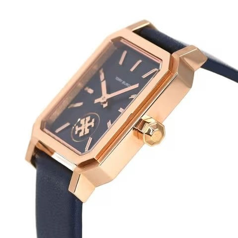 Tory Burch Robinson Quartz Blue Dial Blue Leather Strap Watch for Women - TBW1511