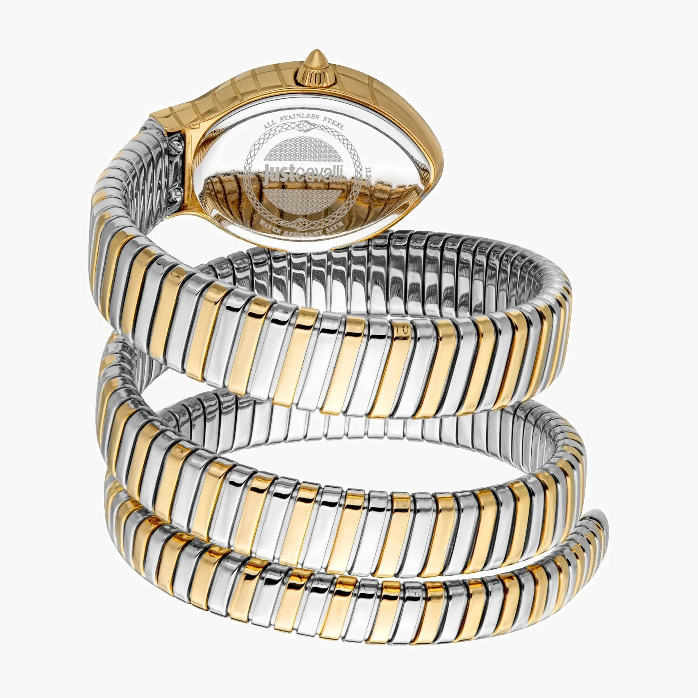 Just Cavalli Classico Lungo White Dial Two Tone Steel Strap Watch for Women - JC1L248M0055