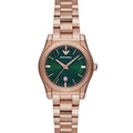 Emporio Armani Federica Analog Green Dial Rose Gold Steel Strap Watch for Women - AR11639