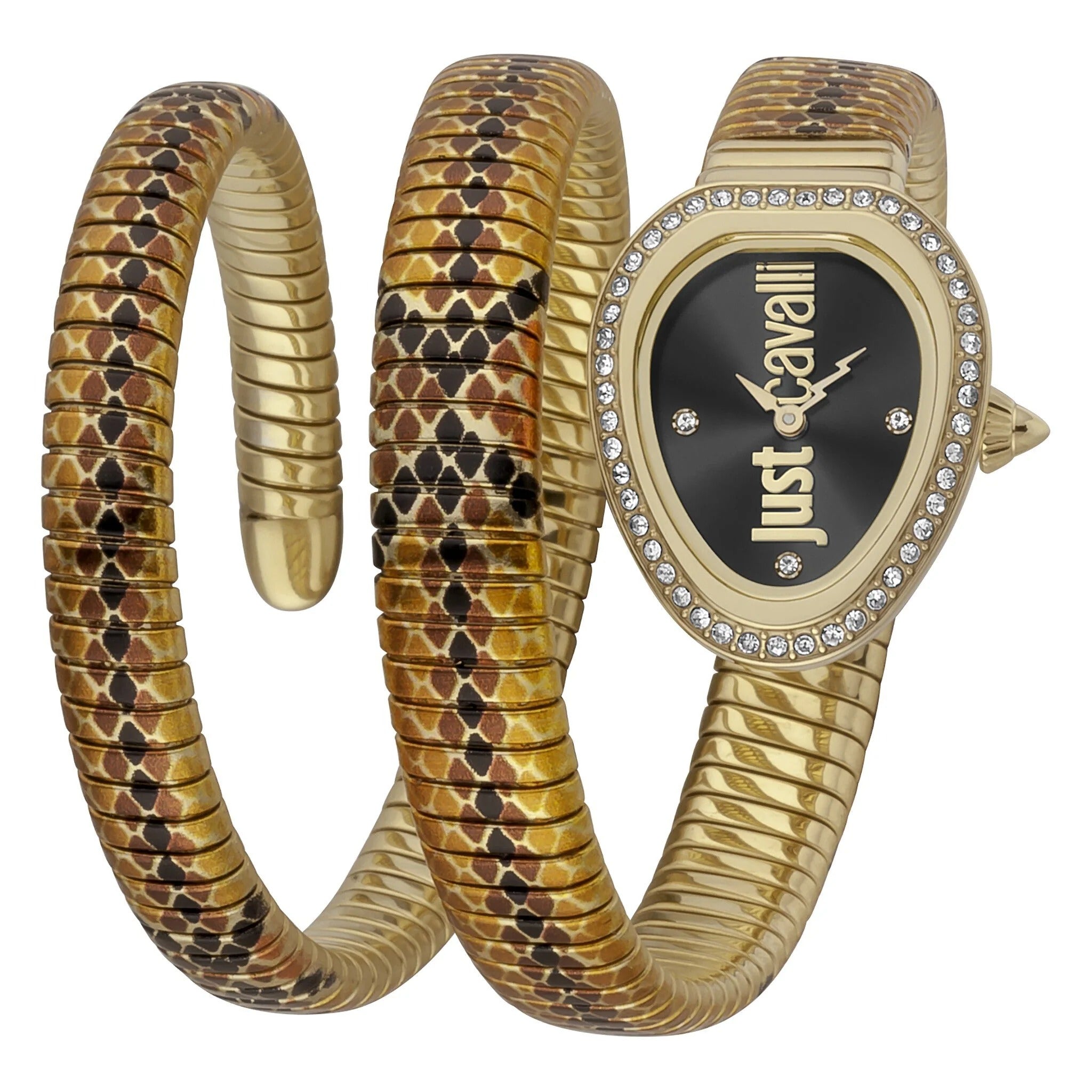 Just Cavalli Doppio Black Dial Multicolor Steel Strap Watch for Women - JC1L163M0065