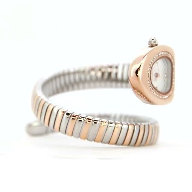 Just Cavalli Lady Snake Silver Dial Two Tone Steel Strap Watch for Women - JC1L249M0065