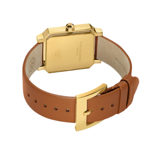 Tory Burch Robinson White Dial Brown Leather Strap Watch for Women - TBW1503