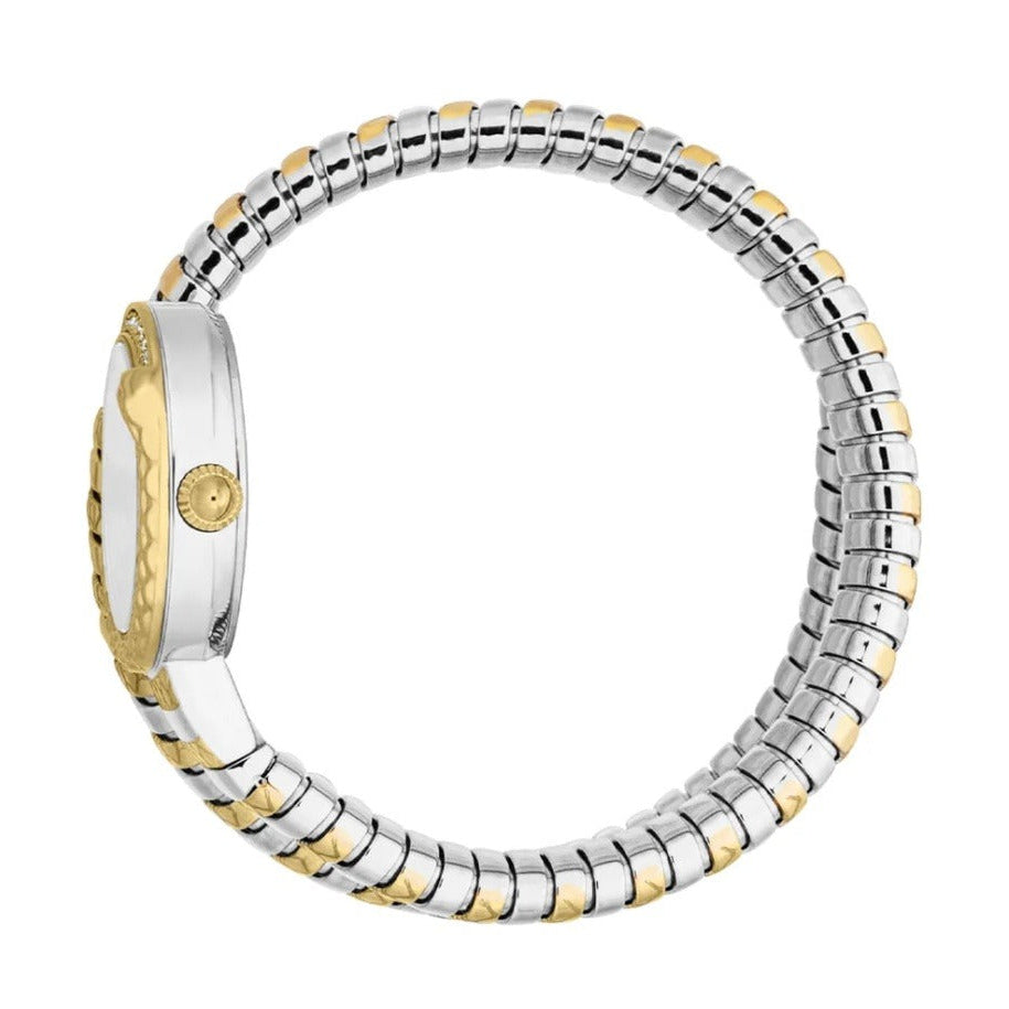 Just Cavalli Enchanting Silver Dial Two Tone Steel Strap Watch for Women - JC1L301M0065