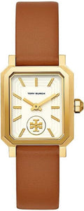 Tory Burch Robinson White Dial Brown Leather Strap Watch for Women - TBW1503