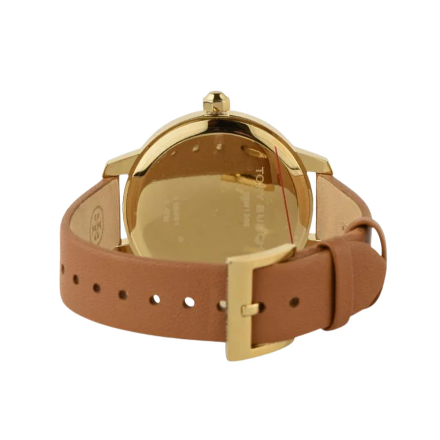 Tory Burch Collins Quartz White Dial Brown Leather Strap Watch for Women - TBW1202