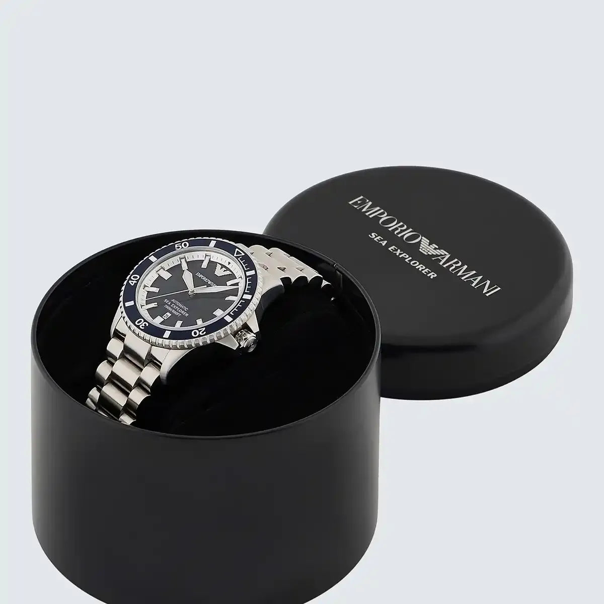 Emporio Armani Sea Explorer Blue Dial Silver Steel Strap Watch for Men - AR60087