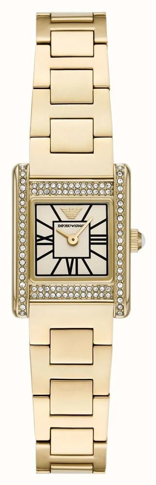 Emporio Armani Genni Crystals Gold Dial Gold Steel Strap Watch for Women - AR11663