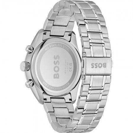 Hugo Boss Grand Prix Chronograph Blue Dial Silver Steel Strap Watch for Men - 1514226