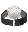 Hugo Boss Taper Chronograph Black Dial Black Leather Strap Watch for Men - 1514085