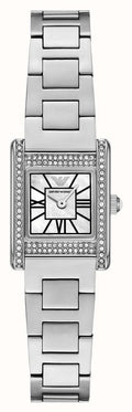 Emporio Armani Genni Analog Mother of Pearl Dial Silver Steel Strap Watch for Women - AR11662