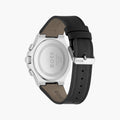 Hugo Boss Taper Chronograph Black Dial Black Leather Strap Watch for Men - 1514085