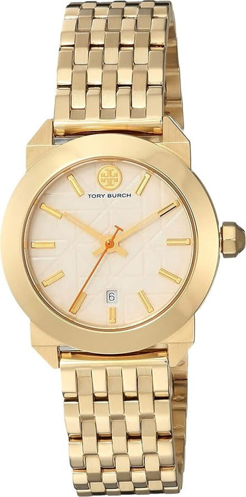 Tory Burch Whitney White Dial Gold Steel Strap Watch for Women - TBW8000