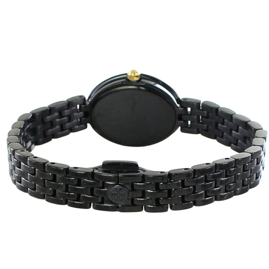 Tory Burch Oval Black Dial Black Steel Strap Watch for Women - TBW6035