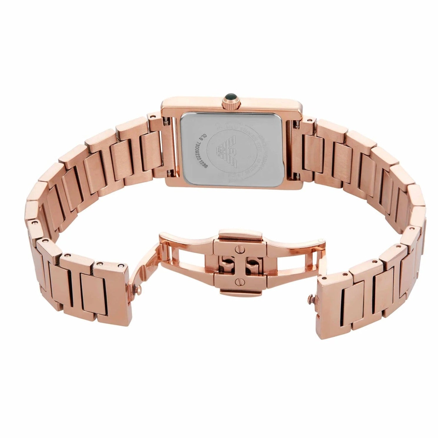 Emporio Armani Genni Green Dial Rose Gold Steel Strap Watch for Women - AR11641