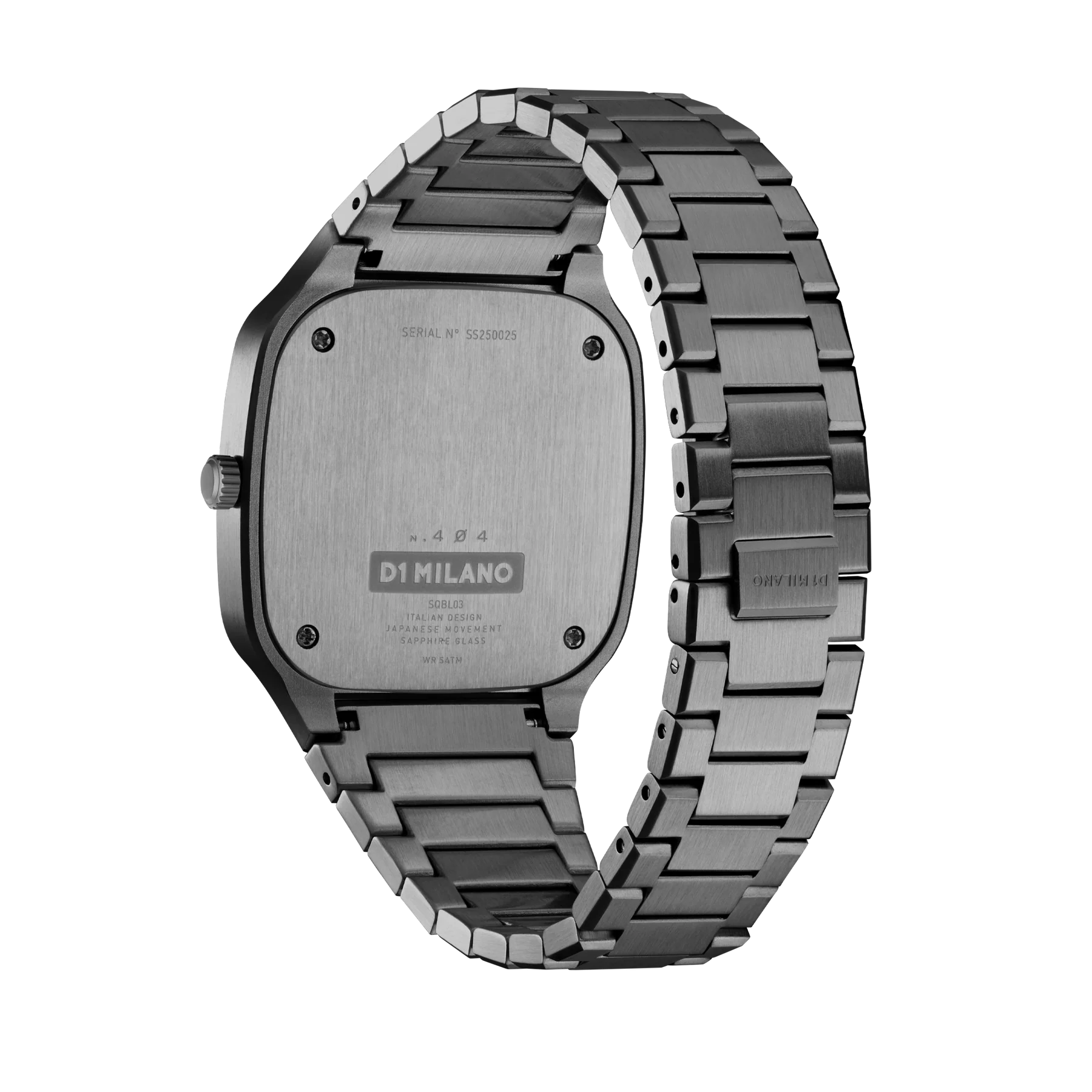 D1 Milano Square Gray Dial Grey Steel Strap Watch for Men - D1-SQBJ11
