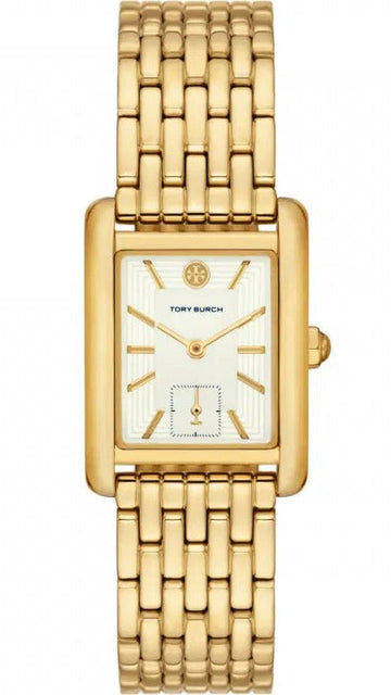 Tory Burch Eleanor White Dial Gold Steel Strap Watch for Women - TBW1060