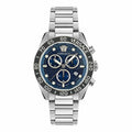 Versace Greca Dome Chronograph Blue Dial Silver Steel Strap Watch for Men - VE6K00323