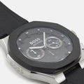 Hugo Boss Taper Chronograph Black Dial Black Leather Strap Watch for Men - 1514085