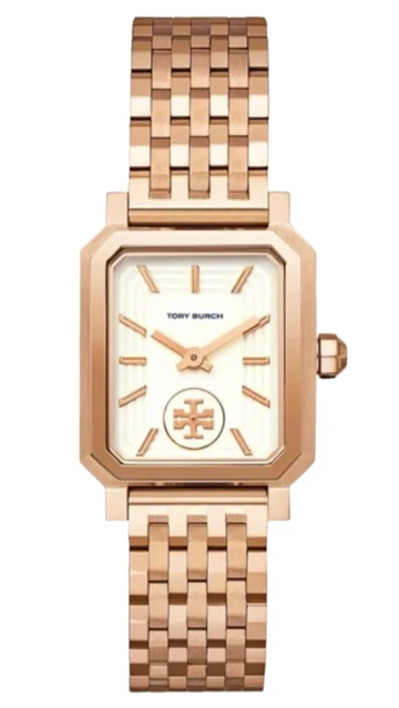 Tory Burch Robinson White Dial Rose Gold Steel Strap Watch for Women - TBW1502