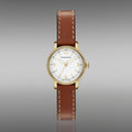 Burberry The Utilitarian White Dial Brown Leather Strap Watch for Women - BU7865