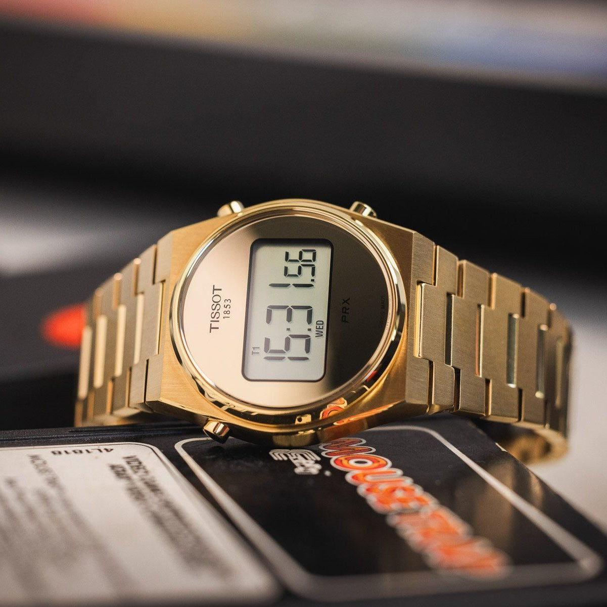 Tissot PRX Digital Quartz Gold Dial Gold Steel Strap Watch for Men - T137.463.33.020.00