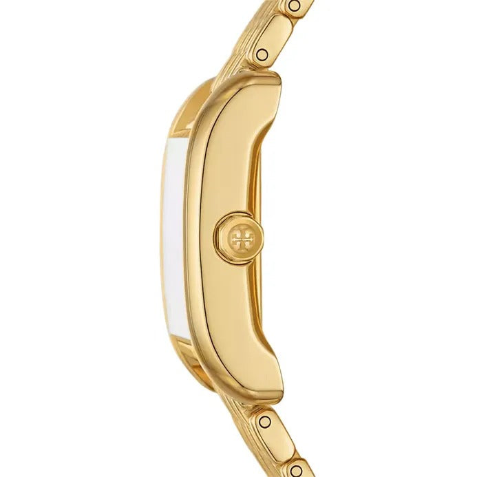 Tory Burch Eleanor Mother of Pearl Pink Dial Gold Steel Strap Watch for Women - TBW1077