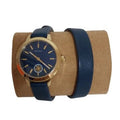 Tory Burch Collins Quartz Blue Dial Blue Leather Strap Watch for Women - TBW1303
