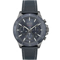 Hugo Boss Troper Chronograph Blue Dial Blue Leather Strap Watch for Men - 1514056