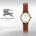 Burberry The Utilitarian White Dial Brown Leather Strap Watch for Women - BU7865