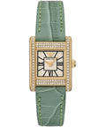 Emporio Armani Classic White Dial Green Leather Strap Watch for Women - AR11661