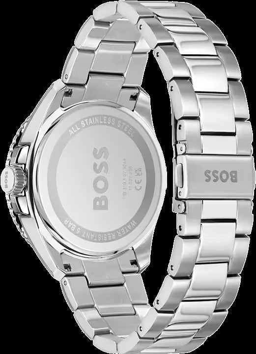 Hugo Boss Runner 3H Black Dial Silver Steel Strap Watch for Men - 1514210