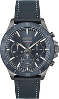 Hugo Boss Troper Chronograph Blue Dial Blue Leather Strap Watch for Men - 1514056