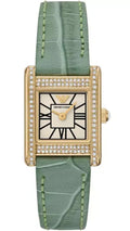 Emporio Armani Classic White Dial Green Leather Strap Watch for Women - AR11661
