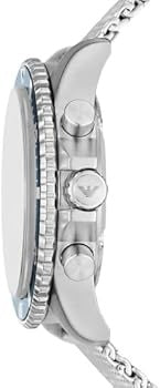 Emporio Armani Diver Chronograph Blue Dial Silver Mesh Strap Watch for Men - AR11587