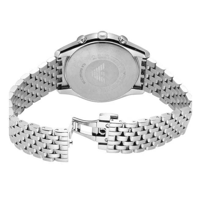 Emporio Armani Antonio Chronograph Blue Dial Silver Steel Strap Watch for Men - AR11582