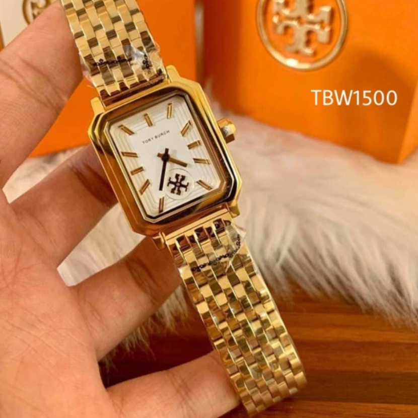 Tory Burch Robinson White Dial Gold Steel Strap Watch for Women - TBW1500