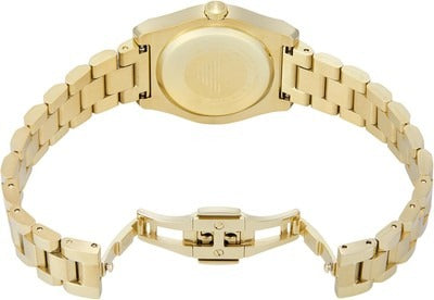 Emporio Armani Federica Mother of Pearl White Dial Gold Steel Strap Watch for Women - AR11657
