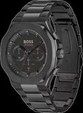 Hugo Boss Taper Chronograph Black Dial Black Steel Strap Watch for Men - 1514088