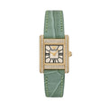 Emporio Armani Classic White Dial Green Leather Strap Watch for Women - AR11661