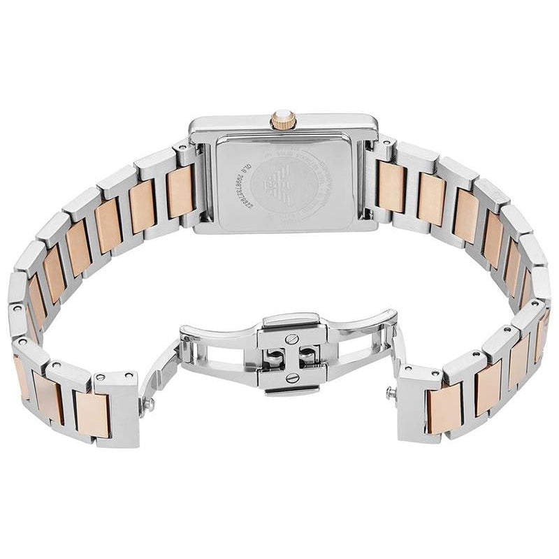 Emporio Armani Genni Mother of Pearl Dial Two Tone Steel Strap Watch for Women - AR11626