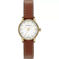 Burberry The Utilitarian White Dial Brown Leather Strap Watch for Women - BU7865