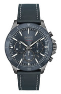 Hugo Boss Troper Chronograph Blue Dial Blue Leather Strap Watch for Men - 1514056